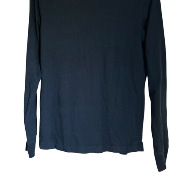 Women's Navy Blue/White Pajama 2 Piece Set-Pants M-Top S-Elastic Waist-Cuff Hem - Picture 3 of 5